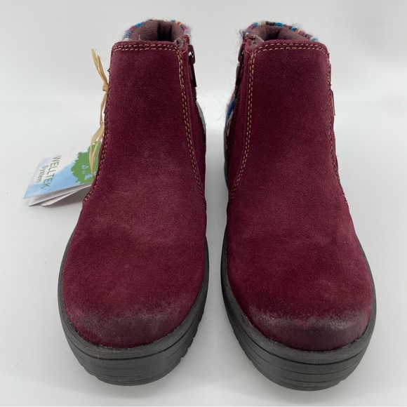 Earth Origins NWT Tate Burgundy Boho Leather Ankle Boots 6 - Picture 3 of 10